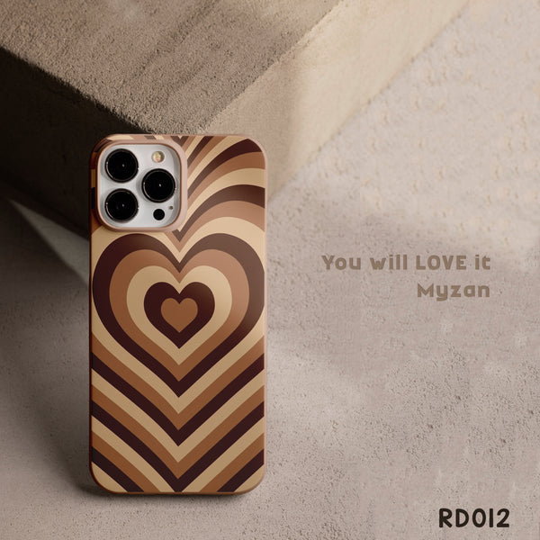 Latte Love Brown Hearts Phone Case RD012 Brown Heart Aesthetic - Main Image
