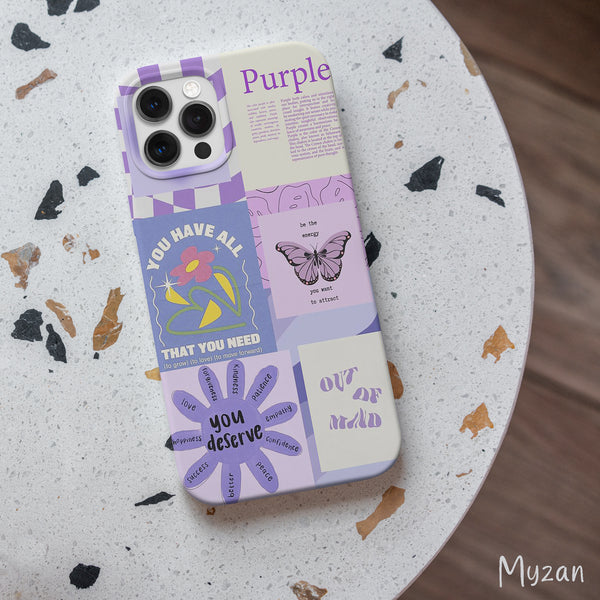 AC094 - Purple Collage Sticker - Aesthetic Mobile Case - Myzan