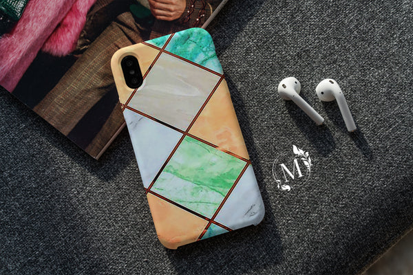 TM013 - Multi Geometric - Marble Mobile Case