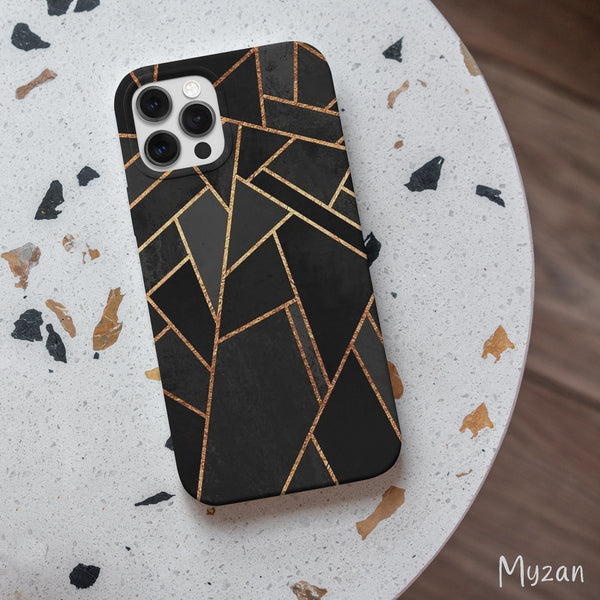 AC026 - Black Marble Mobile Case - Myzan