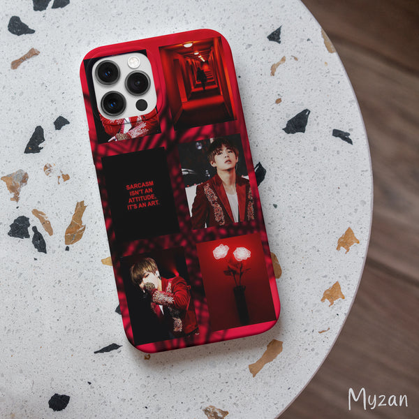 BTS002 - Red Aesthetic BTS Mobile Case