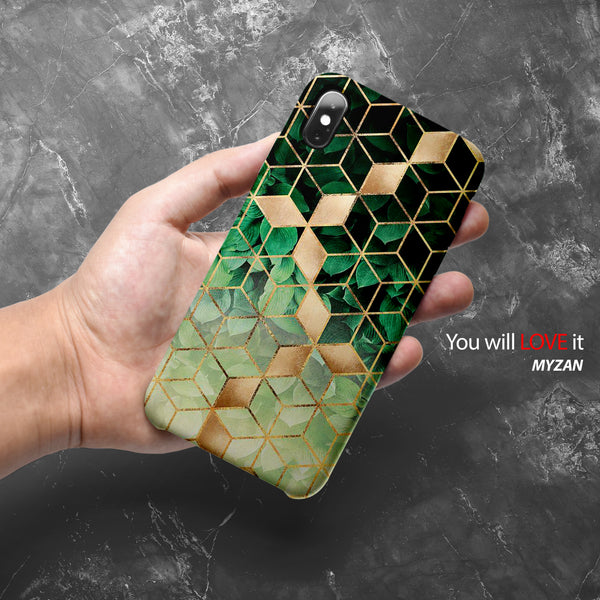 MC007 - Green Cubes Marble Mobile Case