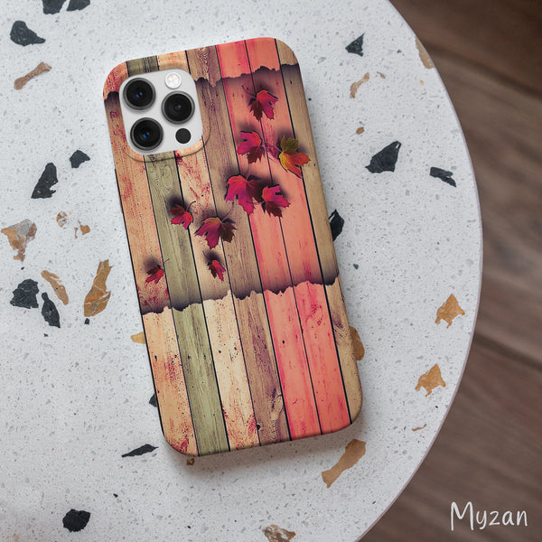 RC092 - Wooden Look - Floral Mobile Case