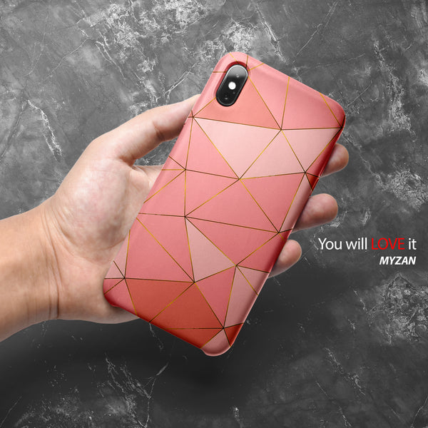 MC011 - Pink Geometric Marble Mobile Case