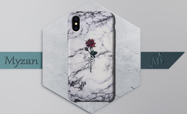 MC001 - Floral Marble Mobile Case