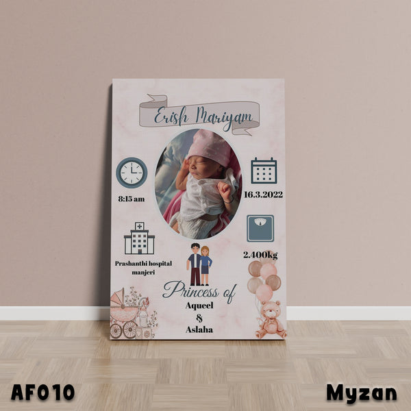 AF010 - Premium Custom Picture - Baby Birth Frame