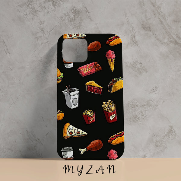 AC147 - French Fries & Pizza Pattern Mobile Case