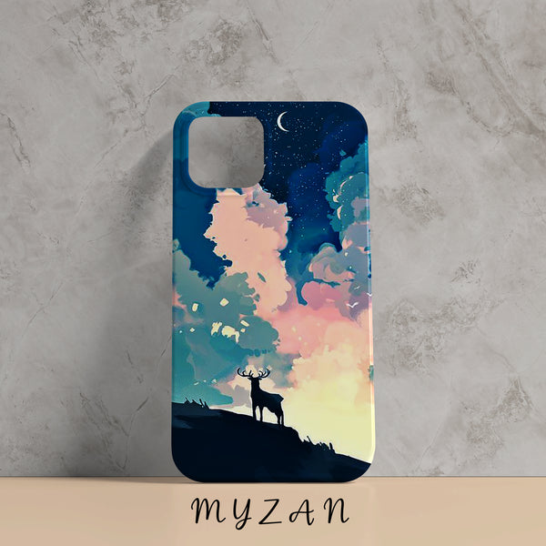 AC168 - Deer Silhouette Mountain -Aesthetic Mobile Case