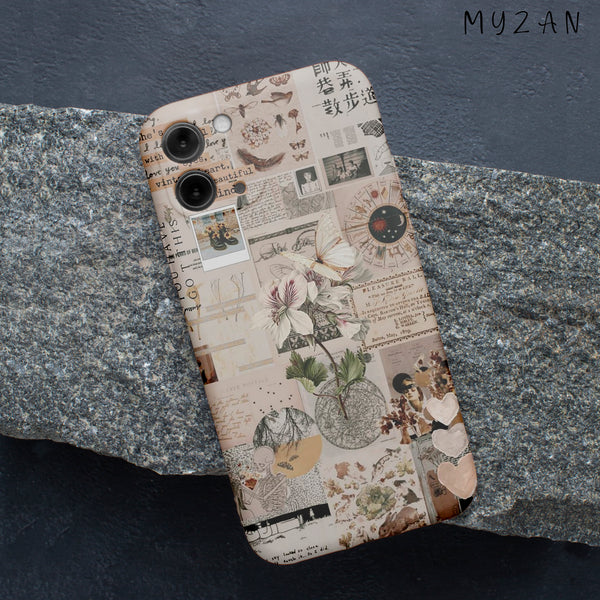 AC192 - Aesthetic Brown Floral Mobile Case