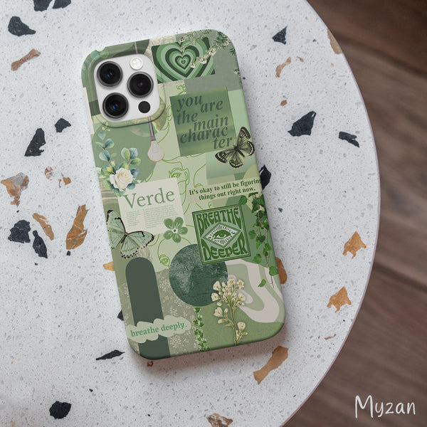 AC305 - Green Floral - Aesthetic Mobile Case