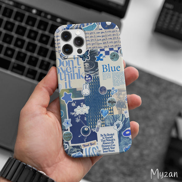 AC406 - Blue Vintage Collage - Aesthetic Mobile Case