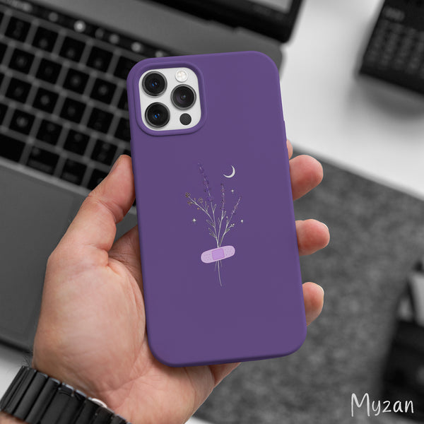 AC438 - Purple Floral - Aesthetic Mobile Case