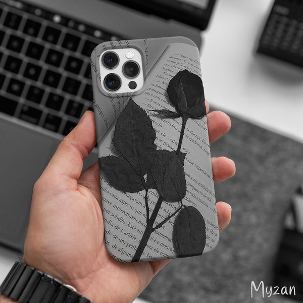 AC471 - Black Rose Floral - Aesthetic Mobile Case