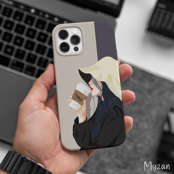 AC472 - Girl Drinking Coffee - Aesthetic Girl Mobile Case