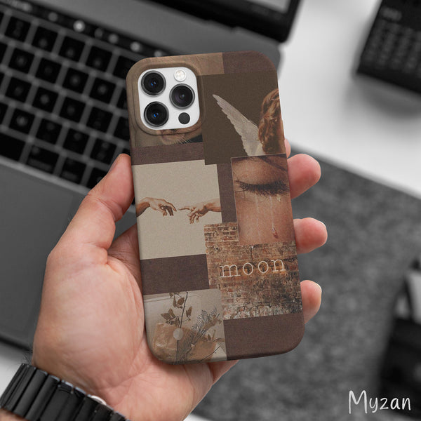 AC495 - Brown Girly Collage - Aesthetic Mobile Case