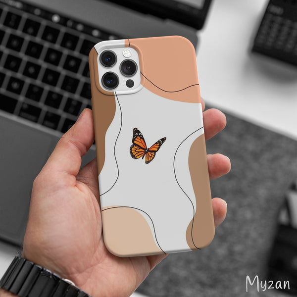 AC502 - Orange Butterfly - Aesthetic Mobile Case