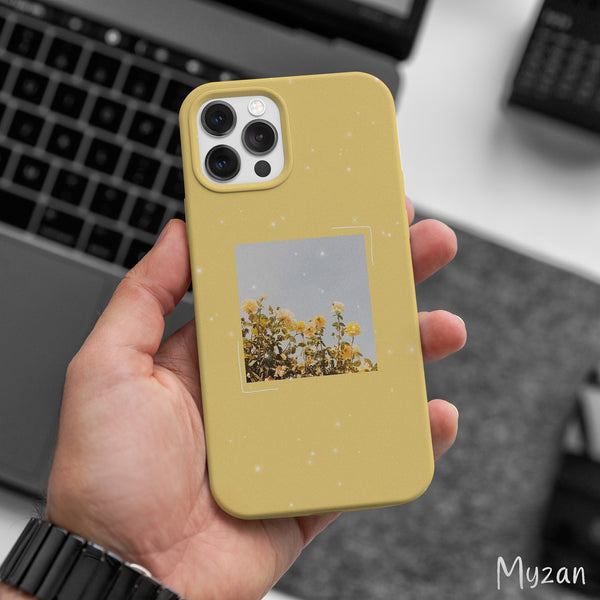 AC492 - Yellow Polaroid - Floral Mobile Case