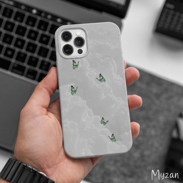 AC499 - Butterflies & Clouds - Aesthetic Mobile Case