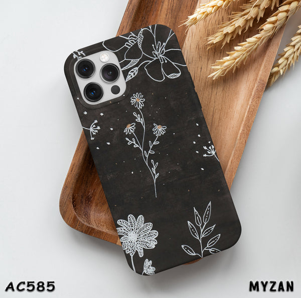 AC585 - Black & White Lily - Floral Mobile Case