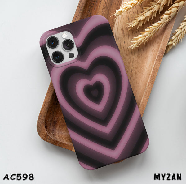 AC598 - Black & Pink Heart - Aesthetic Mobile Case