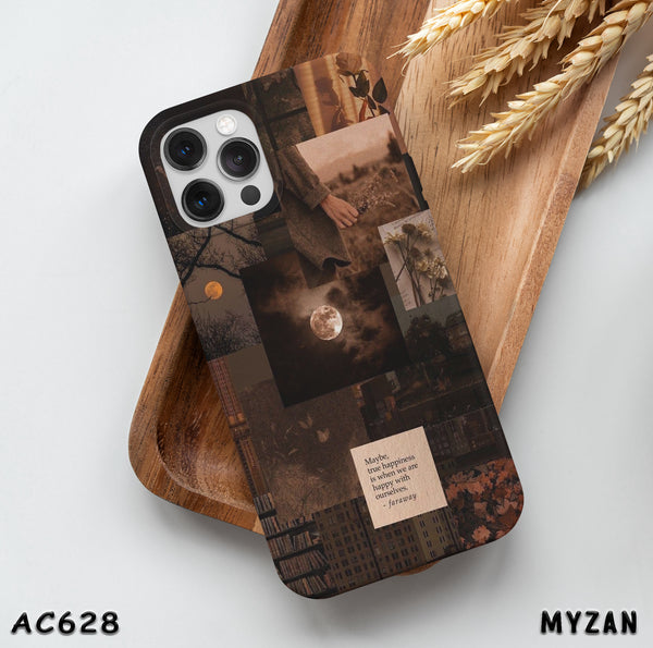 AC628 - Brown Moon Collage - Aesthetic Mobile Case