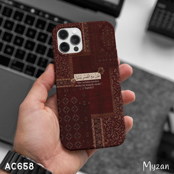 AC658 - Maroon Aesthetic Rug Collage - Persian Phone Case