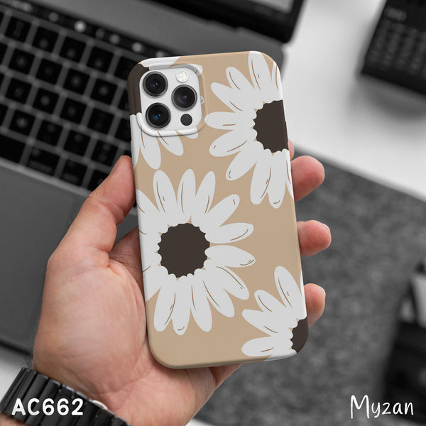 AC662 - Minimalist Beige Floral Pattern -  Aesthetic Phone Case