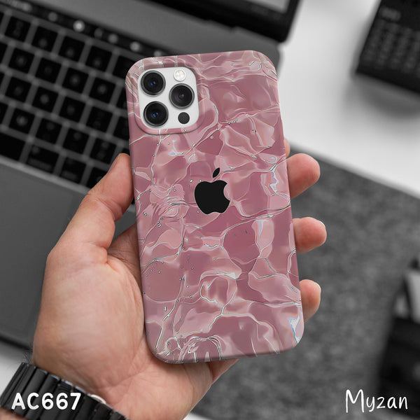 AC667 - Rose Gold Ripple Apple Logo - Aesthetic Phone Case