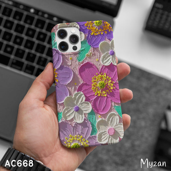 AC668 - Oil Paint Textured Floral - Aesthetic Phone Case