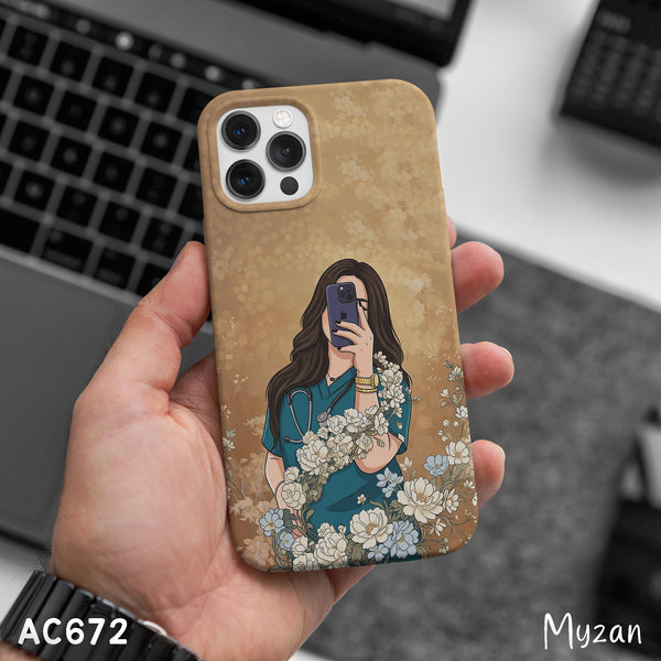 AC672 - Aesthetic Scrub-Suit Floral - Doctor Phone Case