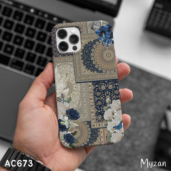 AC673 - Royal Blue & Beige Carpet Collage - Prsian Phone Case