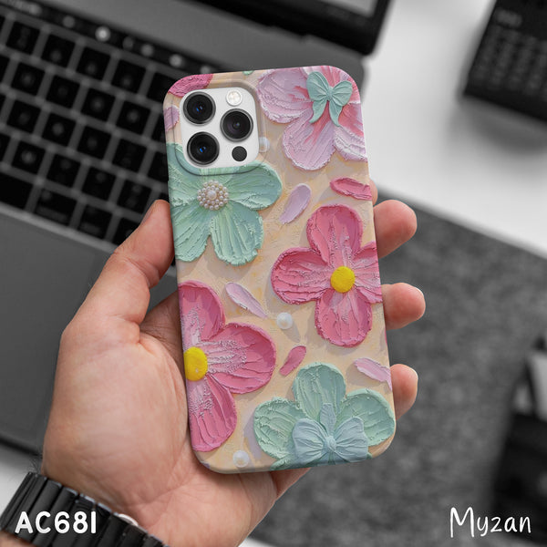 AC681 - Pastel Floral Pattern - Aesthetic Phone Case
