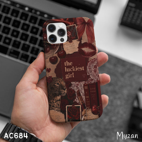AC684 - Cherry Leopard Collage - Aesthetic Phone Case