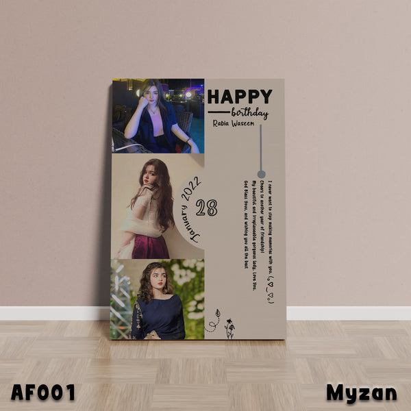 AF001 - Premium Custom Picture - Happy Birthday Frame