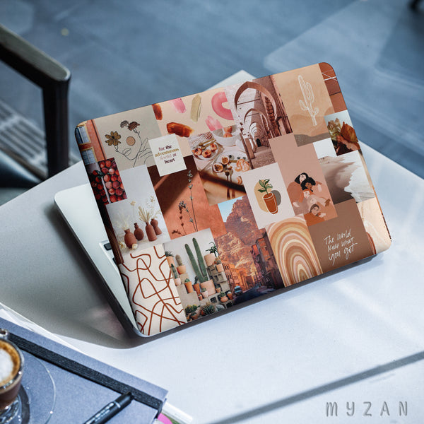 LS007 - Brown Collage - Aesthetic Laptop Skin