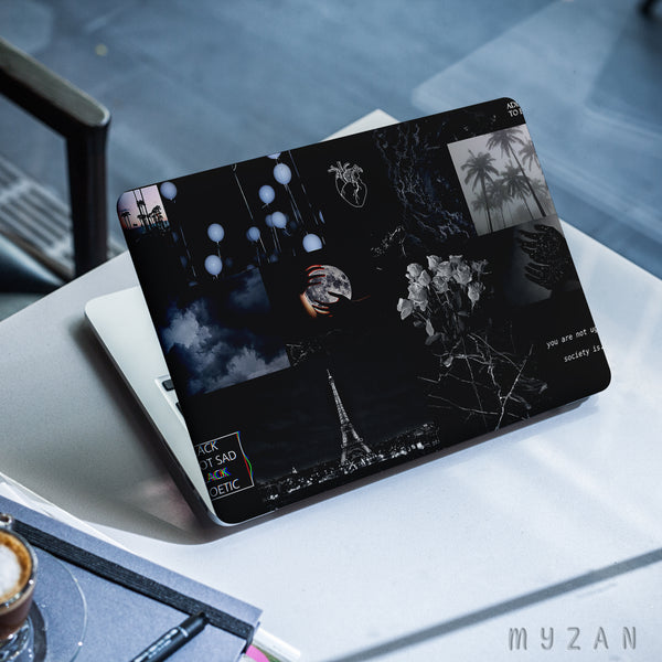 LS023 - Black Collage - Aesthetic Laptop Skin
