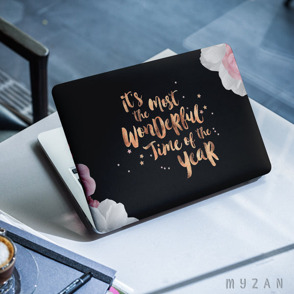 LS025 - Golden Floral - Aesthetic Laptop Skin