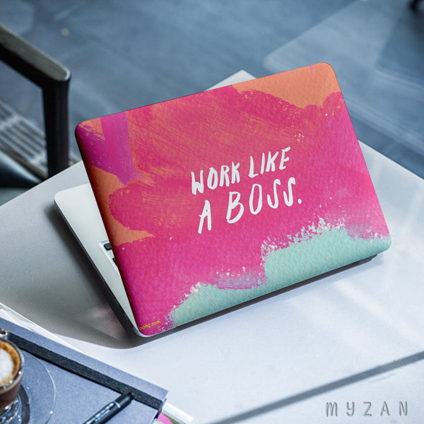 LS028 - Work Like A BOSS - Aesthetic Laptop Skin