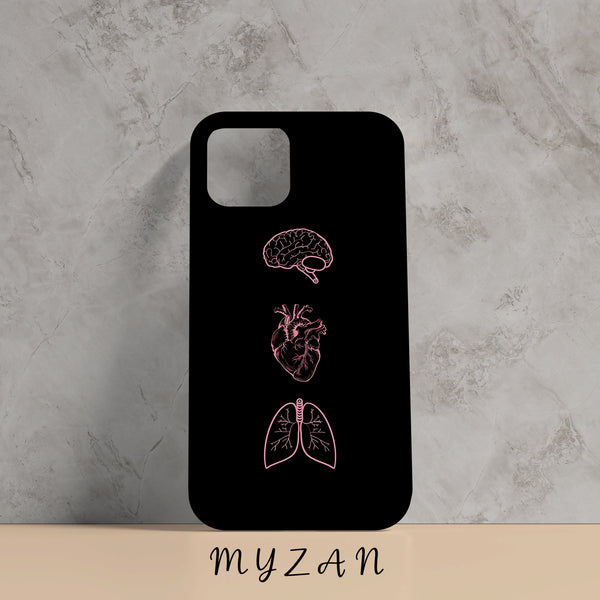 RC163 - Heart & Lungs Black Mobile Case