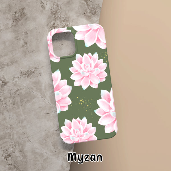 RC265 - Green Floral White Petal Mobile Case