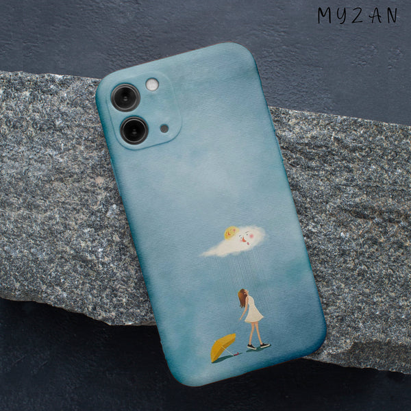 RC338 - Woman With A Umbrella Rainy Day Painting Mobile Case