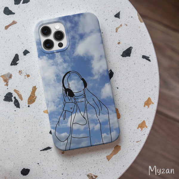 RC385 - Line Art Girl - Aesthetic Mobile Case