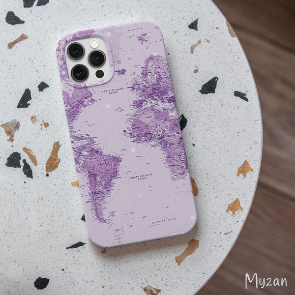 RC401 - Purple World Map - Mobile Case