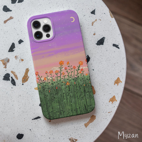 RC433 - Purple Floral - Aesthetic Mobile Case