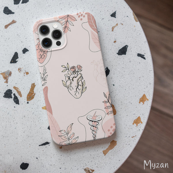 RC439 - Heart & Floral - Aesthetic Mobile Case