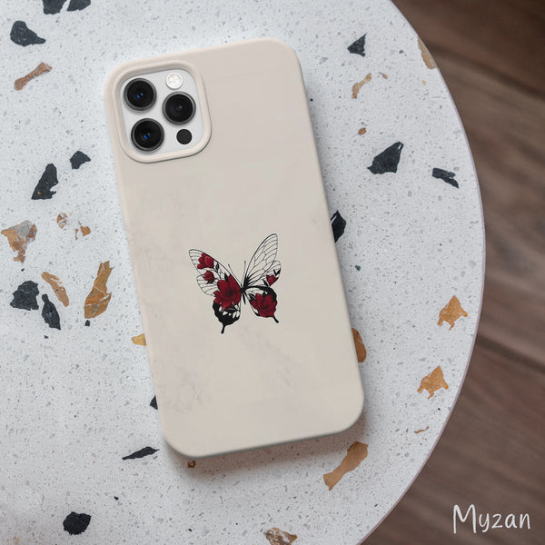 RC493 - Butterfly With Red Flowers - Aesthetic Mobile Case