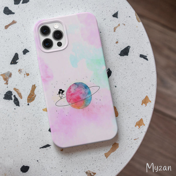 RC498 - White Planet - Galaxy Mobile Case