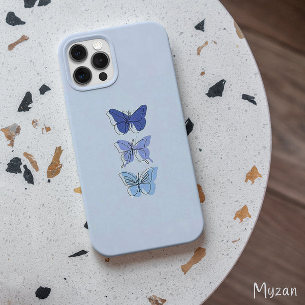 RC524 - Light Blue Butterfly Mobile Case