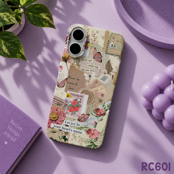 RC601 - Vintage Floral Scrapbook & Poetry - Aesthetic Phone Case