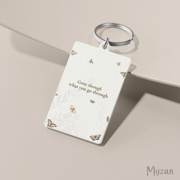 RK017 - Positivity Quote - Butterfly Keychain